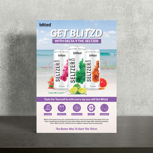 D Squared Worldwide Inc Marketing Material Blitzd Beach Theme - THC Seltzer A4 Poster