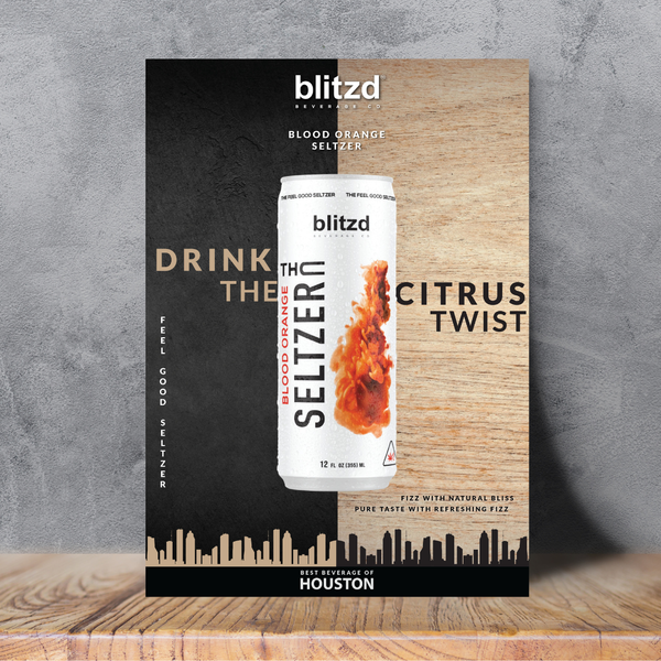 D Squared Worldwide Inc Marketing Material Blood Orange Blitzd Flavor Specific - THC Seltzer A4 Poster