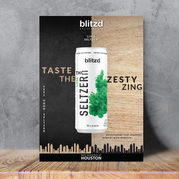 D Squared Worldwide Inc Marketing Material Lime Blitzd Flavor Specific - THC Seltzer A4 Poster