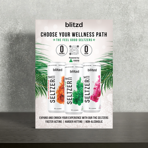 D Squared Worldwide Inc Marketing Material Blitzd Tropical Theme - THC Seltzer A4 Poster
