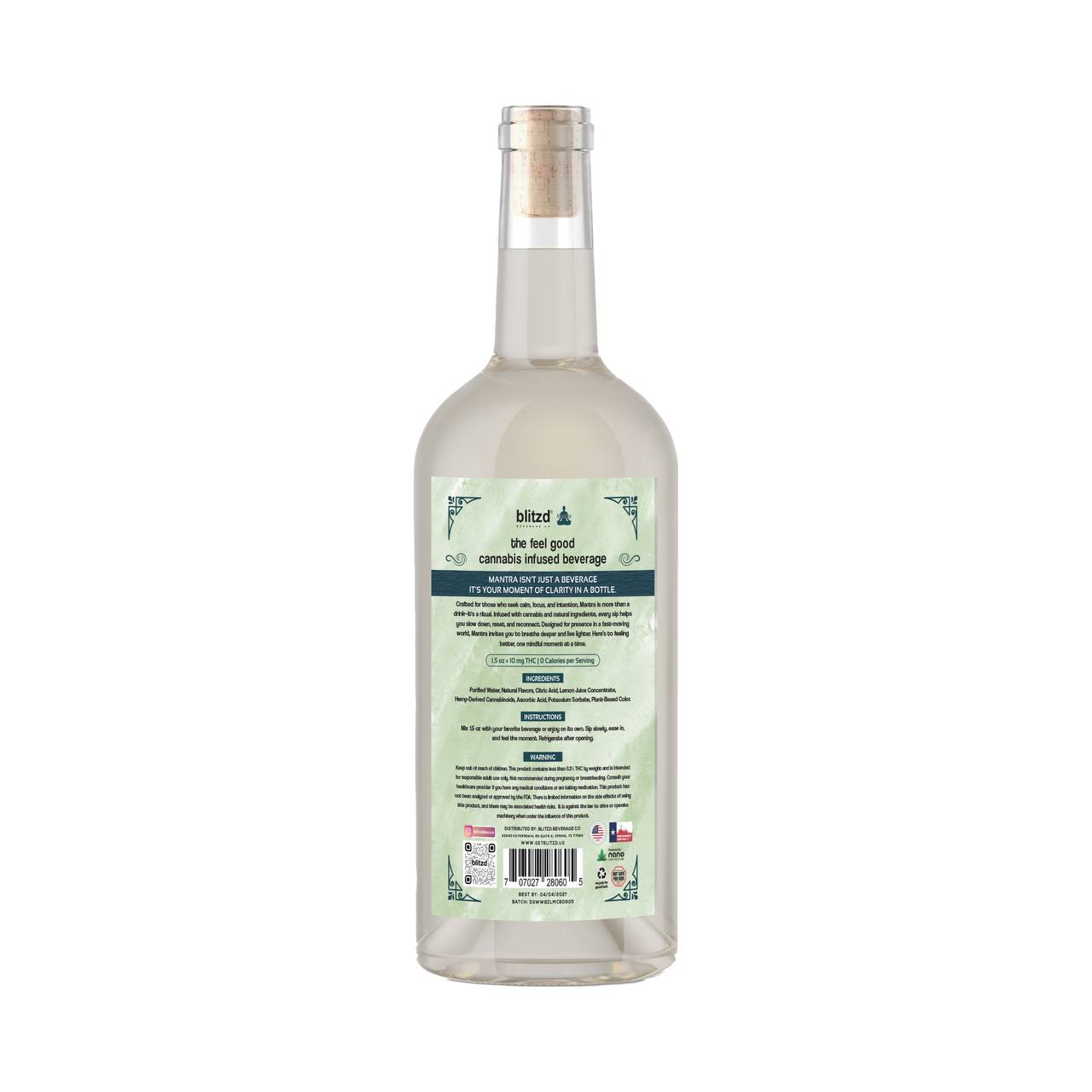 D Squared Worldwide Inc Beverages Mantra 10mg THC - 750mL - Case of 6