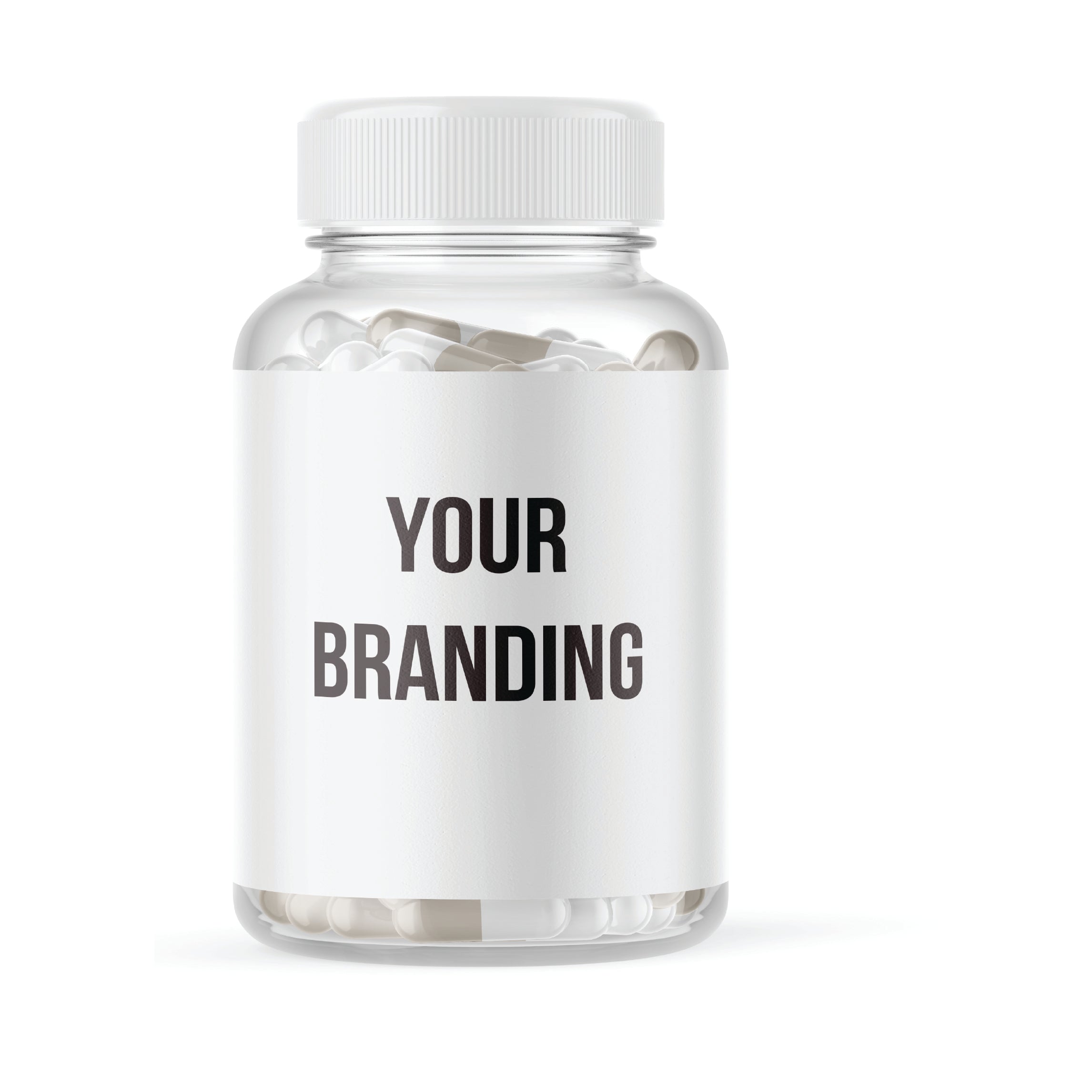D Squared Worldwide Inc White Label 750mg total / Clear PET Pill Bottle / 100 Units Shroomed Energy Capsules - 750mg - 30 CT